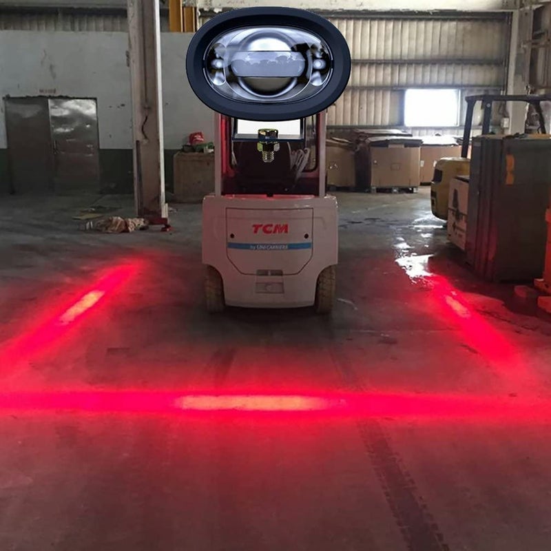 FUGUANG فوجوانغ [1 عبوة] أضواء رافعة شوكية LED ضوء أمان خط أحمر منطقة العمل في المستودع أضواء تحذيرية (8 واط خط أحمر) - Image 2